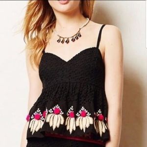 Black Pom Pom crop top